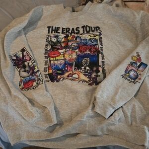 Gildan Gray Taylor Swift Graphic Crewneck Sweatshirt